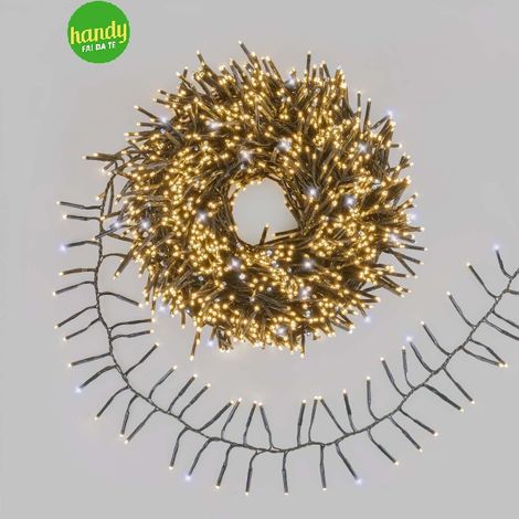 Catena natalizia luminosa 3000 MiniLED Bianco Caldo/Bianco Freddo  Lotti filo verde 45m (1/5)