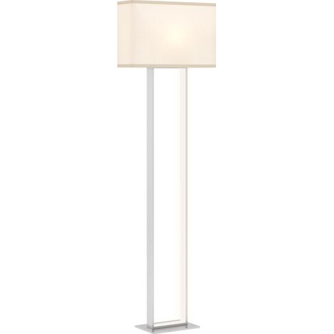 Moderne Stehlampe, 3 Modi, Fußschalter, verstellbare Helligkeit, Leinenoptik, Weiß - Ce luminaire de haute qualité allie design élégant et fonctionnalité optimale, parfait pour embellir votre intér... (1/5)