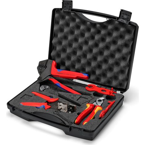 KNIPEX 97 91 04 V02 Valigetta per il fotovoltaico per connettori per cavi solari MC4® (Multi-Contact) 7 pezzi (1/3)