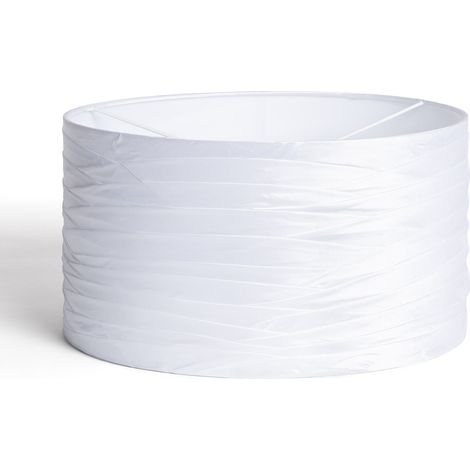 Ledkia – Abat-jour toile Marissa blanc 220mm – Ø400mm – Tissu haute qualité pour ambiance chaleureuse – Design intemporel