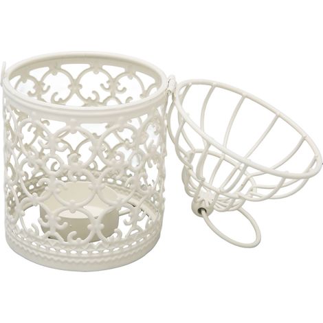 Langue cible : Chinois. Traduction : Bougeoir décoratif en métal ajouré en forme de cage à oiseaux pour bougies chauffe-plat, convient aux tables à manger, aux mariages et aux fêtes.