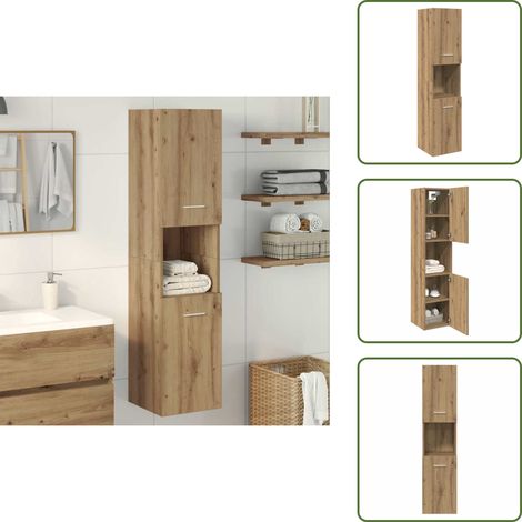 Bad-Hängeschrank Artisan-Eiche 30x30x130 cm Holzwerkstoff - Bad-Hängeschrank - Bad-Hängeschränke - Badschrank - Badezimmerschrank (1/5)
