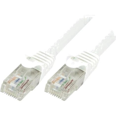 Cable reseau RJ45 male U-UTP Cat.6 blanc - 2m