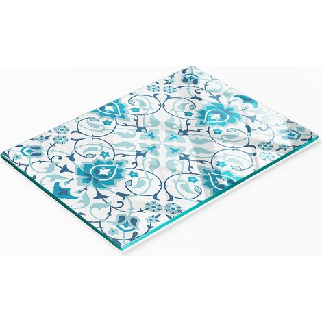 Tagliere da cucina multifunzionale in vetro decorativo con motivo arabo, 80x52 cm. (1/5)