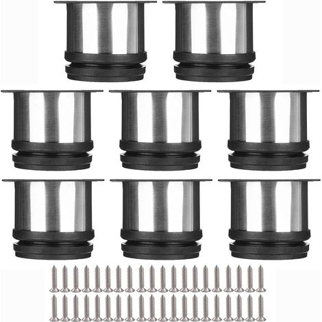 Pied De Meuble - Acero Inoxidable AISI 304 - Altura Ajustable 50 mm ±15 mm - Para Mesa Sofá Cama Escritorio Armario - Pack De 8 (1/5)
