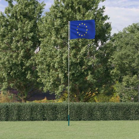 vidaXL Drapeau de l'Europe et mât 5,5 m Aluminium