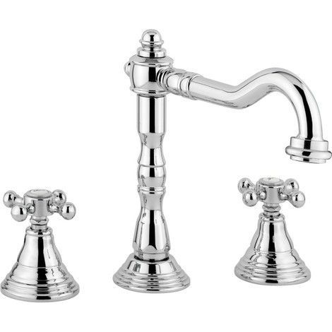Miscelatore lavabo colore cromo-oro con canna orientabile Paffoni Belinda FBLV055CO Cromo/Oro - Piletta con salterello 1"1/4 (1/3)