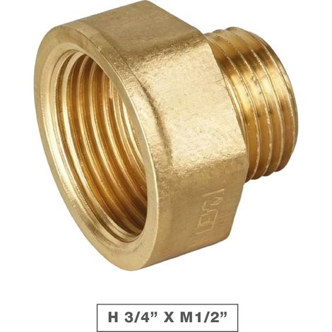 Reducción Marsella latón H3/4"xM1/2" - 10 u caja