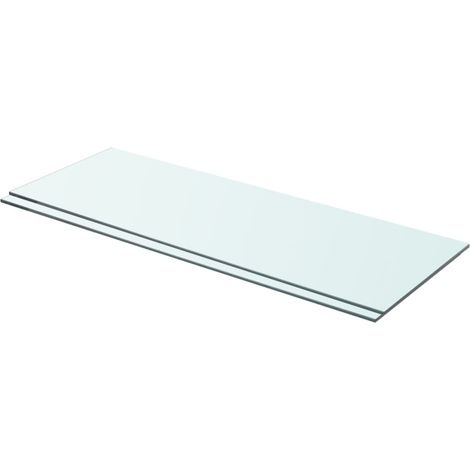 2 pcs Panneaux d'étagère, Tablettes Murale, Meubles de rangement Verre Transparent 70x25 cm MAE9554 (1/3)