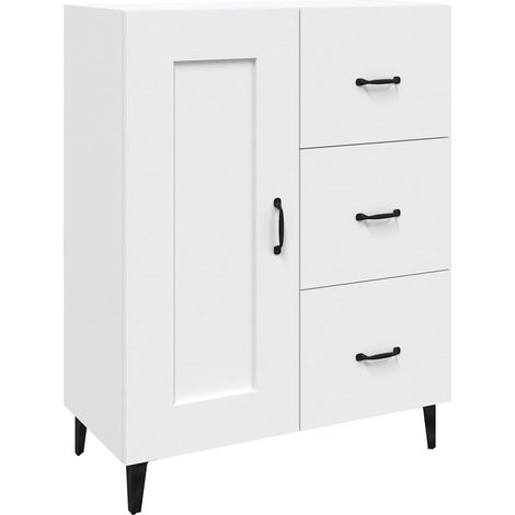 Buffet Commode Armoire Luxueux, pour Salon Chambre Entrée Cuisine, Blanc 69,5x34x90 cm Bois d'ingénierie OIB8553E (1/5)