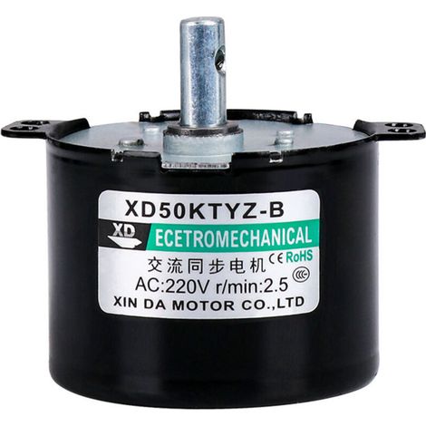 50KTYZ AC 220V 6W Piccolo motore sincrono a magneti permanenti a bassa velocità, rotazione avanti/indietro, 2,5 giri/min