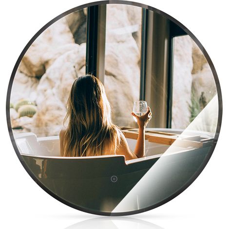 Miroir de salle de bain Ø 70cm Miroir lumineux pour salle de bain à LED avec éclairage tactile anti-buée