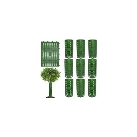 Lot de 6 protecteurs de tronc d'arbre en plastique – Dimensions 38 x 25 cm – Résistants aux intempéries – Protection pour semis et arbres adultes (1/5)