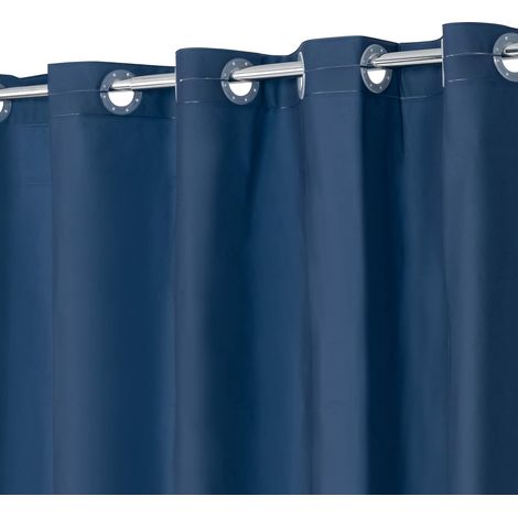 Rideau de Douche en Plastique Bleu ou sans Crochet – PEVA 8 G Rideau de Douche Rigide, résistant et imperméable pour Salle de Bain, Taille Standard 180 x 183 cm, Bleu Marine (1/5)