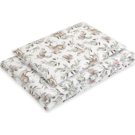 Juego de cama infantil de 2 piezas de algodón 135x100 cm - oliva bosque