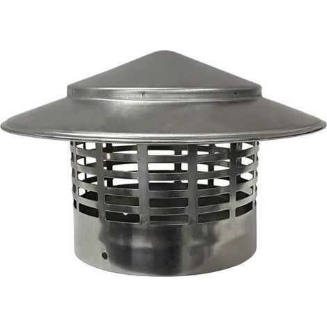 Conduit d'évacuation des fumées. Chapeau de ventilation en acier inoxydable SUS304, diamètre 100 mm. (1/5)