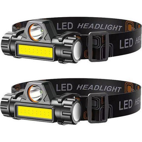 2morceaudirigéLampe frontale rechargeable pour une utilisation en extérieur-Bandeau, lampe torche magnétique haute intensité (1/5)