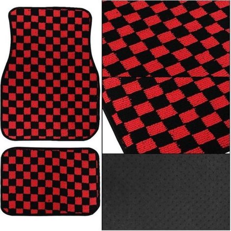Tapis De Sol Voiture - Peluche Racing Antidérapant - Universel Avant Arrière - Lot De 4 - Blanc (1/5)