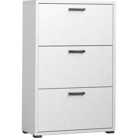 Scarpiera a 3 ante da interno con cassetti a triplo scomparto Dalila - White (1/4)