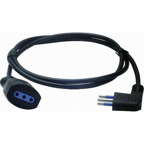 Trade Shop - Alargador Lineal 5 Metros Con Clavija 10a 2p+t + Toma 10a 2p+t Cable 90° Negro 83280 - (1/4)