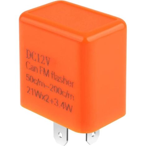 Automatique Relais 12V 2 Broches SPST, Clignotant réglable électronique, Relais de clignotant Universel pour Voiture/Feux Clignotants/LED Indicateur Direction/Moto/Scooter (1/4)