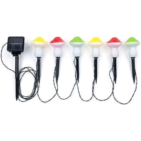 6PCS Éclairage Solaire Champignon IP65 Étanche LED pour Jardin Décoration Extérieure Allée Terrasse Pelouse- (1/5)