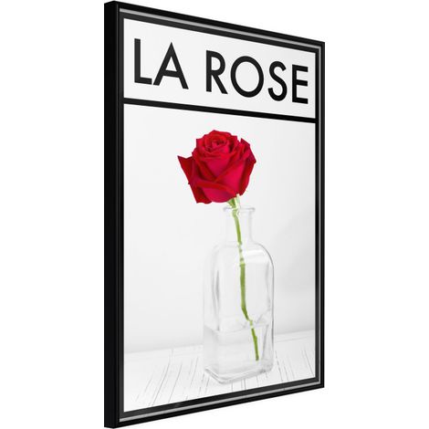 Affiche Murale Encadrée "Rose in the Vase" 40 x 60 cm Noir