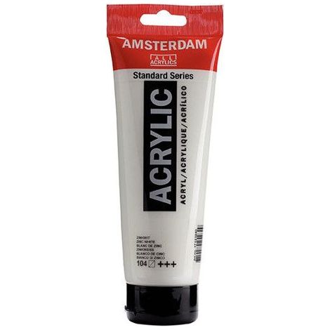 Peinture Acrylique en tube - Blanc de zinc - 104 - Amsterdam - 250ml (1/2)
