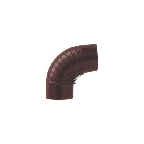 GOMITO A 90  ° PORCELLANATO PER STUFE A LEGNA MARRONE LUCIDO   EE ¸ cm.12    SAVE