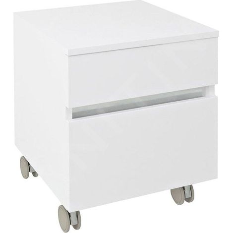 AVICE armoire à roulettes avec 2 tiroirs 45x57x48,5 cm, blanc (1/5)