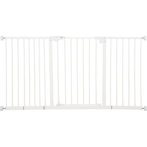 Sicherheitsgitter für Hunde aus weißem Eisen 74–147,5 cm mit 3 Verlängerungen MODENUIT (1/4)