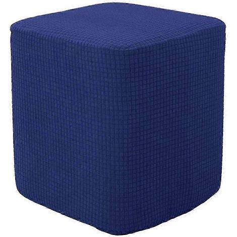 Housse carrée pour pouf, repose-pieds, housse de rechange-Dark Blue (1/5)