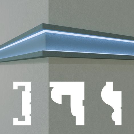 HEXIM LED-Fassadenprofile indirekte Beleuchtung Aussenfassade Fassadenstuck Fassadenelemente Fassade: 2 Meter / 1 Profil, DLED-10 (1/4)