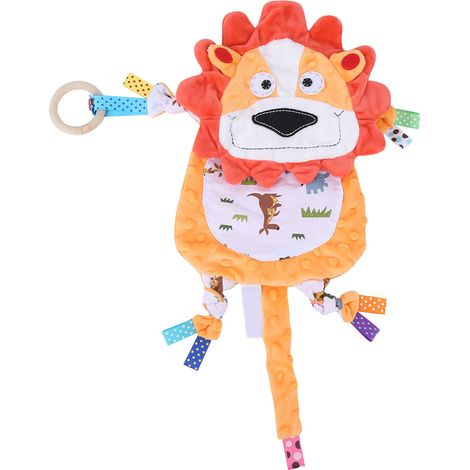 Lot de 1 serviette apaisante bébé avec jouet en peluche doux, motif animal cartoon, linge confortable pour nourrisson (1/5)