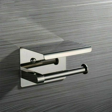 royaluxe - Dérouleur papier toilette inox Dérouleur papier toilette Dérouleur papier toilette WC avec étagère (1/4)