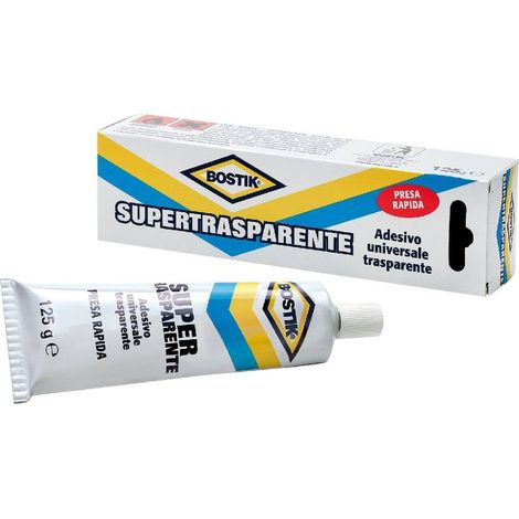 Adesivo "Supertrasparente" universale a contatto incolore a presa rapida resistente -50 gr / 12 pezzi (1/4)