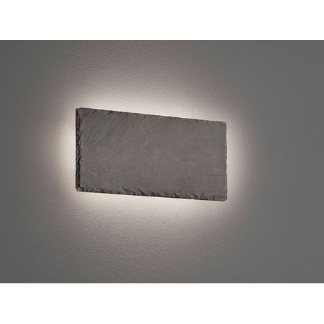 Flache LED Innen Wandleuchte RAVEN aus Naturschiefer, Breite 25cm (1/5)