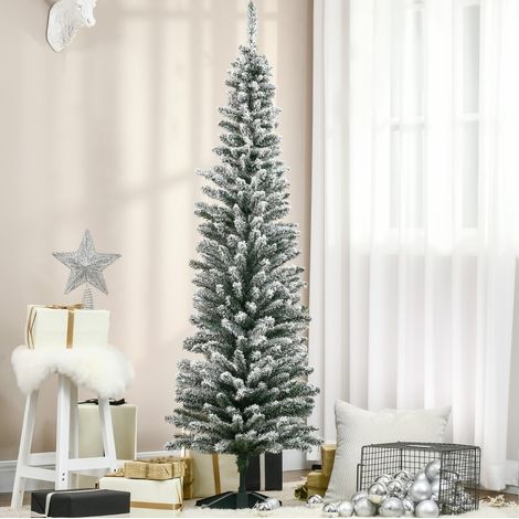 Árbol de Navidad artificial 180 cm verde y blanco, 390 ramas con base estable (1/5)