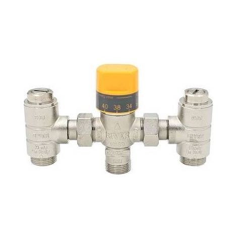 MISCELATORE TERMOSTATICO P/PANNELLI SOLARI CON 2 VALVOLE ECO Misura: 3/4"