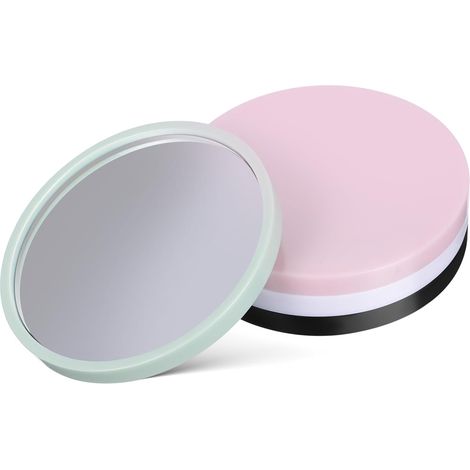Lot de 4 petits miroirs ronds portables pour femmes, idéaux pour le maquillage et les soins personnels en toutes circonstances. (1/5)