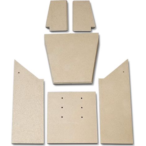 Habillage de foyer pour poêles à cheminée Baron de Caminos - vermiculite - 6 pièces