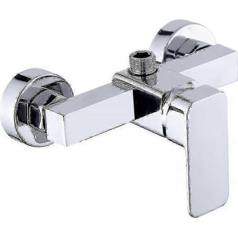 Robinet de douche mural avec mitigeur chromé pour le contrôle de l'eau.-AquaForge (1/5)
