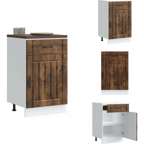 Küchen-Unterschrank Lucca Räuchereiche Holzwerkstoff - Küchenunterschrank - Küchenunterschränke - Spülenunterschrank - Unterschrank Für Küche (1/5)