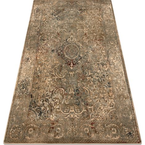 Wollteppich OMEGA LUMIER Ornament vintage iron grün green 170x235 cm