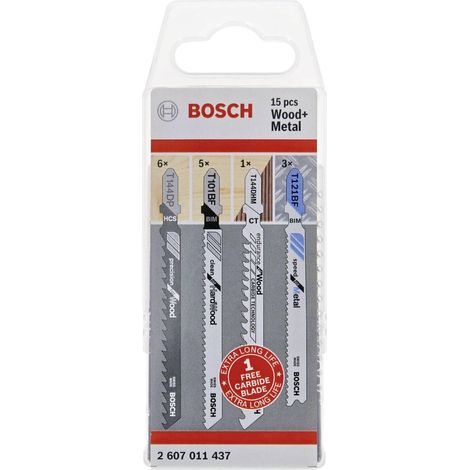 Set de hojas de sierra Bosch 15 piezas para madera y metal