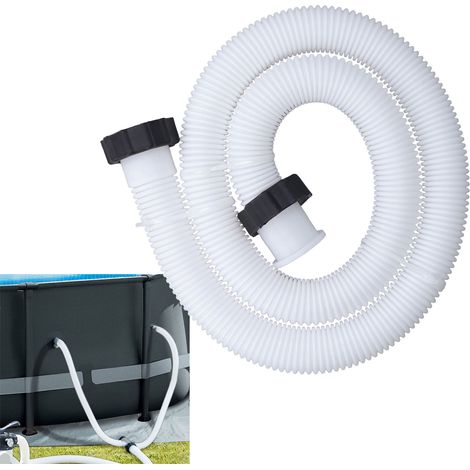 Kit de tuyau et d'écrou de pompe Intex/Bestway blanc pour tuyau de piscine de remplacement de 1,5 pouce de diamètre (1,5 m). (1/5)
