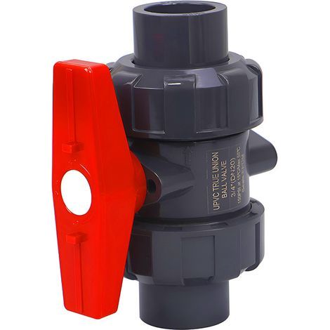 Vanne double union à coller ,vanne boisseau pvc robinet boisseau sphérique robinet a bille sphere pour piscine (Diamètre Interne 32mm) (1/5)