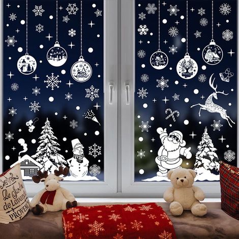 Autocollant Fenêtre Statique - Boule De Noël Décorative - Pour Vitre Intérieure Extérieure - Réutilisable Sans Colle - 12 Pièces