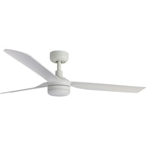 FARO Ventilateur de plafond Punt M en acier blanc mat moteur DC 6 vitesses fonction inversee LED reglable compatible TUYA Ø1300 mm - Punt M