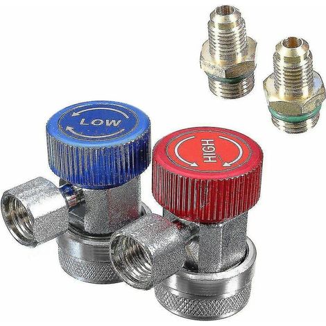 adaptateurs de connexion rapide R134a pour manomètre de climatisation automobile (basse/haute pression) (1/3)
